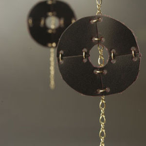 NWT Handmade Chocolate Brown Hoop earrings w/ gold